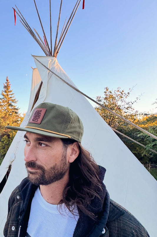 Leather Patch Rope Hat