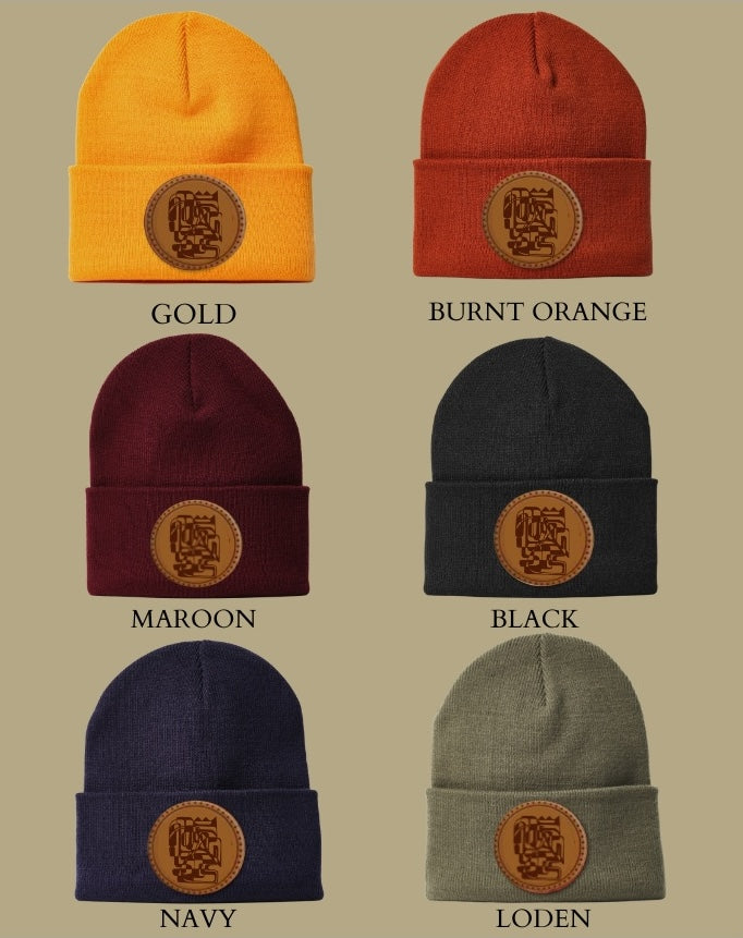 Leather Patch Beanie