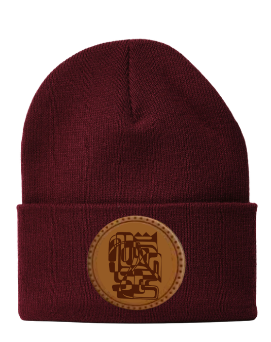 Leather Patch Beanie