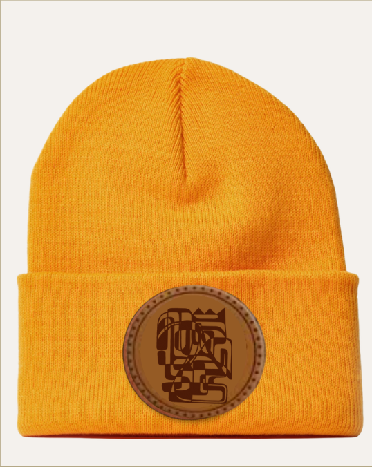 Leather Patch Beanie