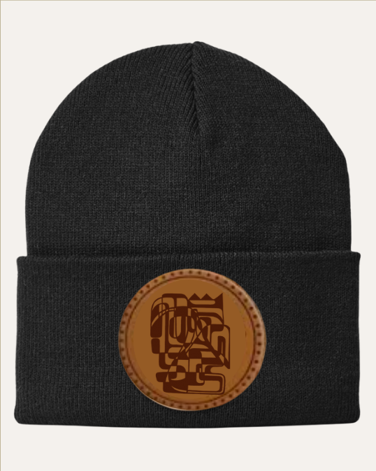 Leather Patch Beanie