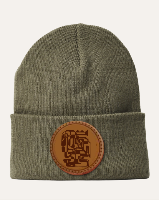 Leather Patch Beanie