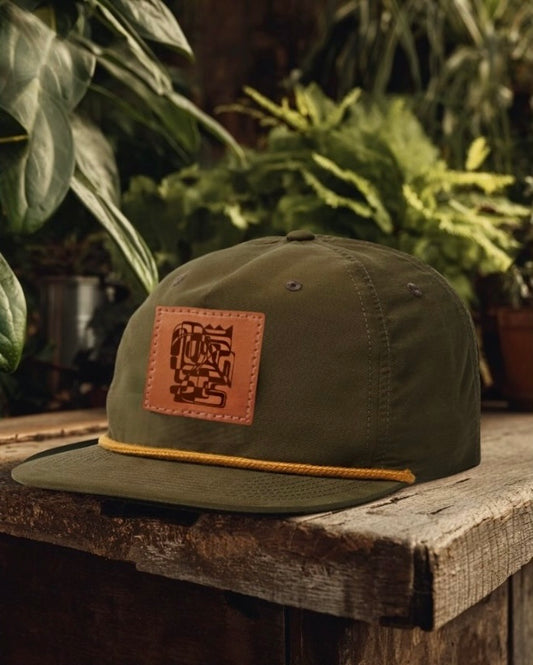 Leather Patch Rope Hat